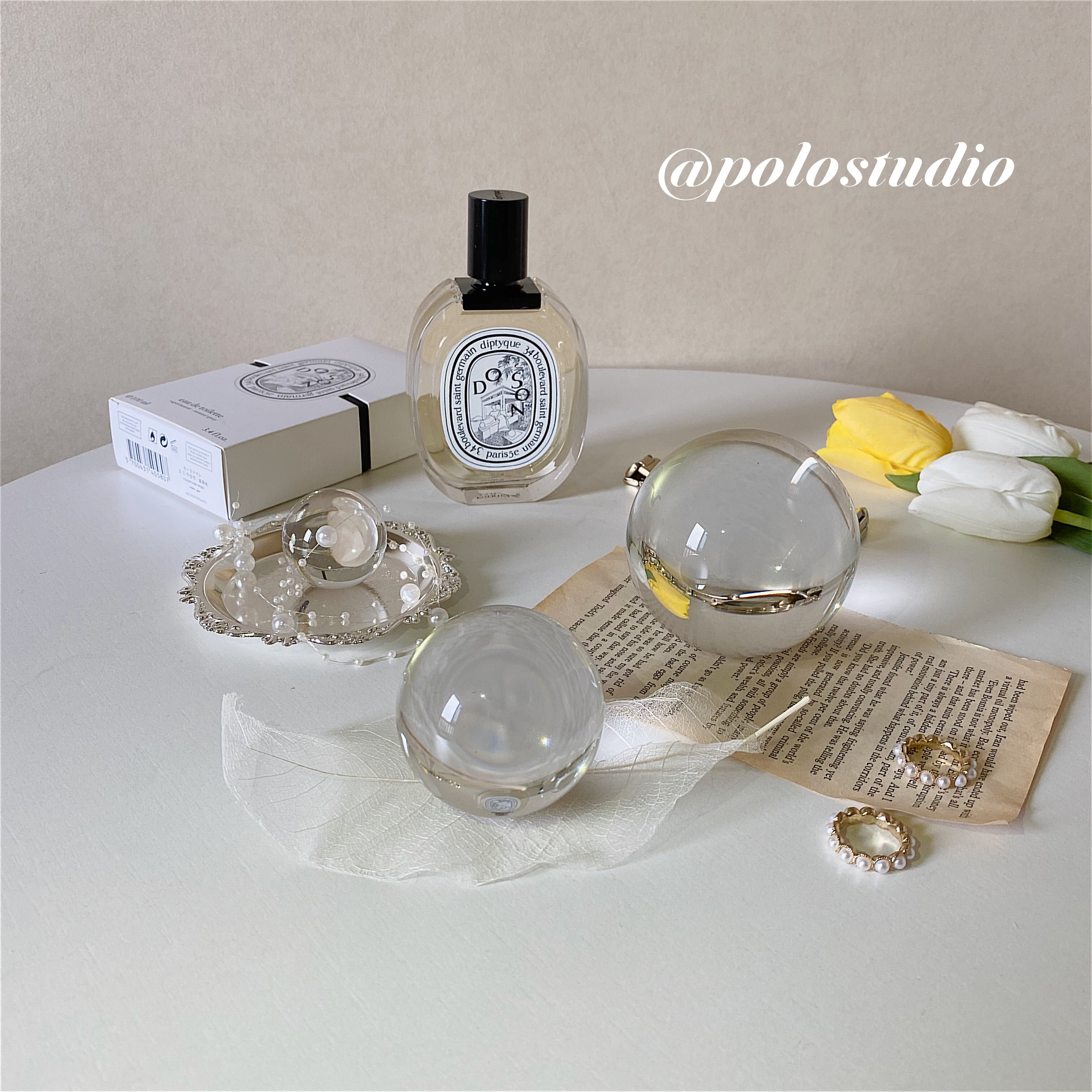 POLO Korean in air with transparent crystal ball glass ball desktop fittings for niche furniture accessories