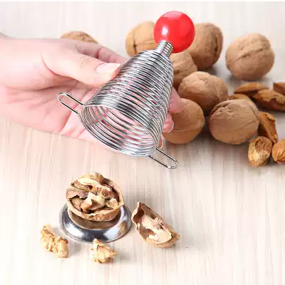 Coarse stainless steel spring walnut clip open smash walnut cracker whole grain peeling tool
