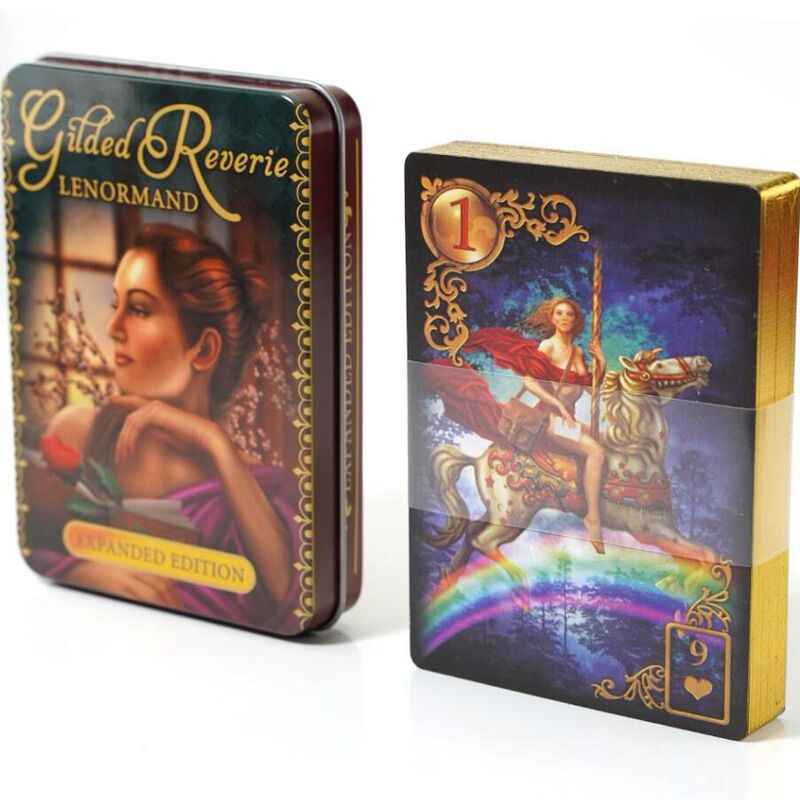  Gilded Reverie Lenormand Golden Dream Lenormand English Edition with Gold Stamping in Iron Box