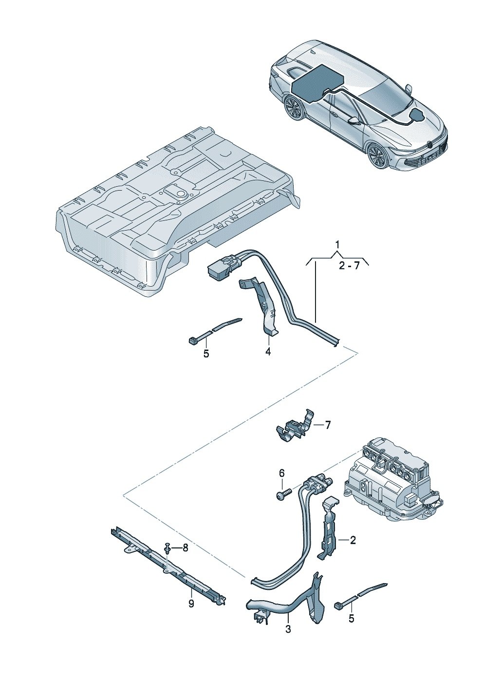 奥迪Q3 Sportback 新能源 高压蓄电池及线束