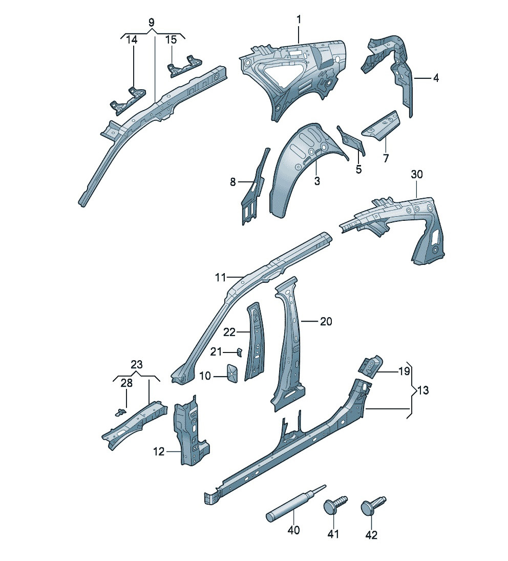 上汽大通MAXUS V90 车身 内部侧围板