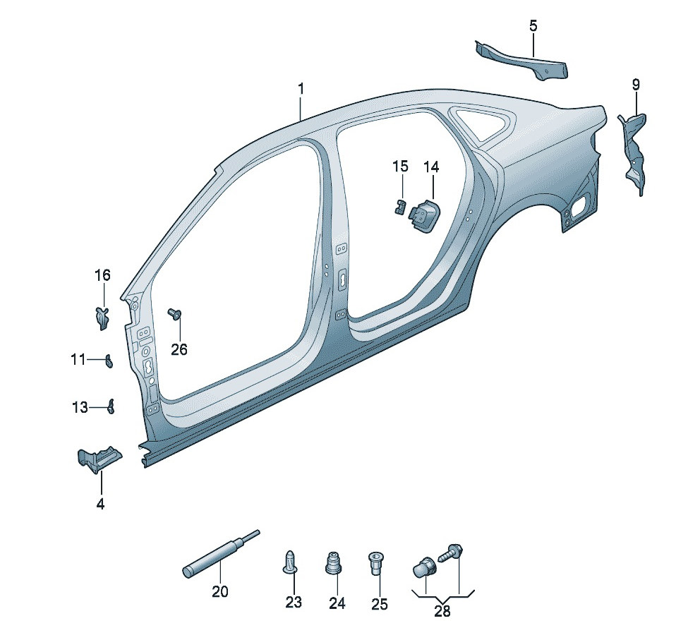 上汽大通MAXUS V90 车身 侧围板裁切件
