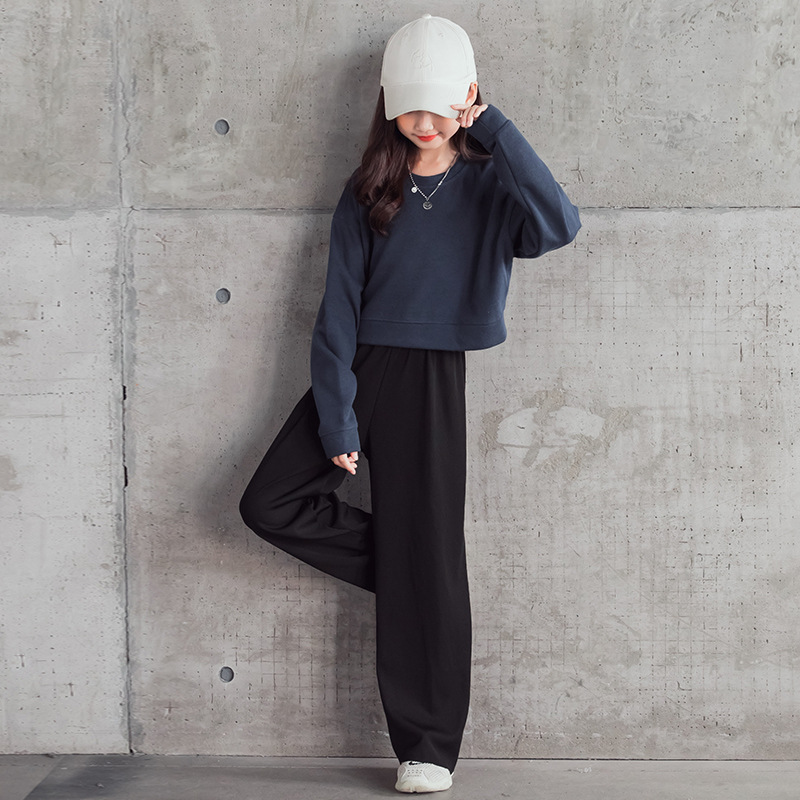 Girls' suit spring and autumn dress new long sleeve children two pieces of network red in big children's jacket, Yang girl broad legs