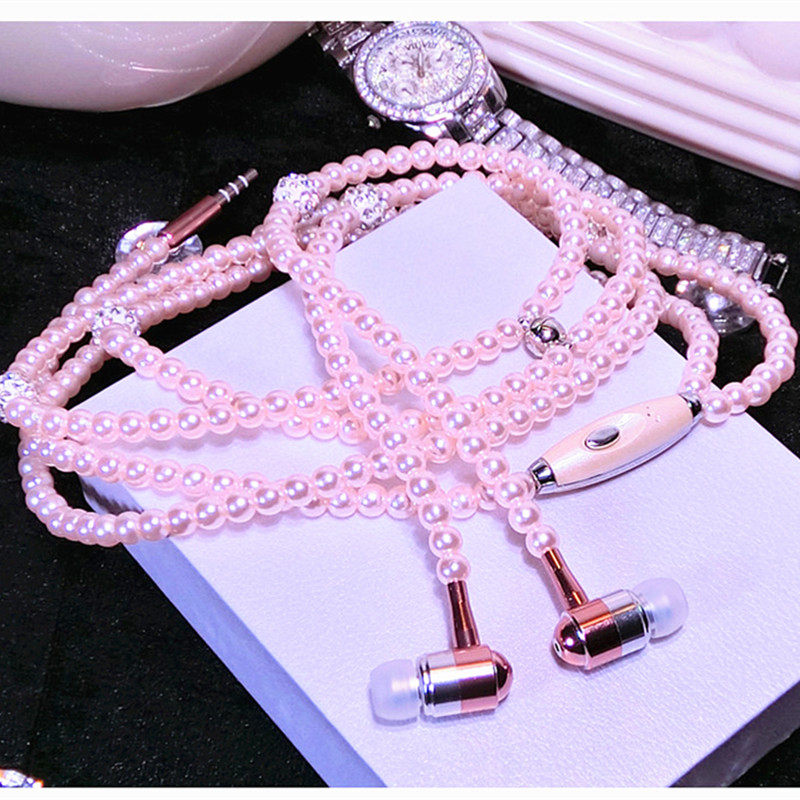 Headphones In-ear OPPO Apple Vivo Mobile Phone Universal Half Earplugs with McK Song Girls Pearl necklace Other