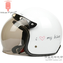 Taiwan EVO motorcycle white Harley electric motorcycle retro helmet mens and womens helmets sunscreen warm winter