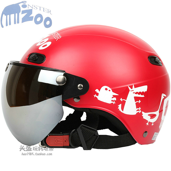 Taiwan EVO Zoo frosted red Harley electric motorcycle helmet men and women safety anti-UV four summer