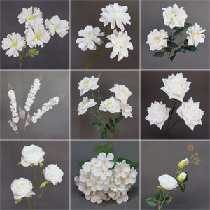 White Wedding Artificial Flowers, Silk Flowers, Floral Materials for Wedding Arrangements, Fake Flowers, Decorative Flow