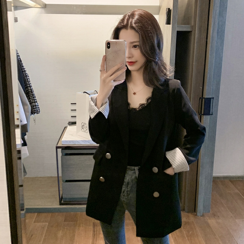 Early autumn thin net red small suit jacket female fat mm large size 220 catties loose and thin shirt age-reducing small suit
