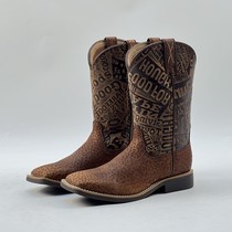 Size 32 genuine leather foreign trade knight riding boots childrens cowboy boots performance boots