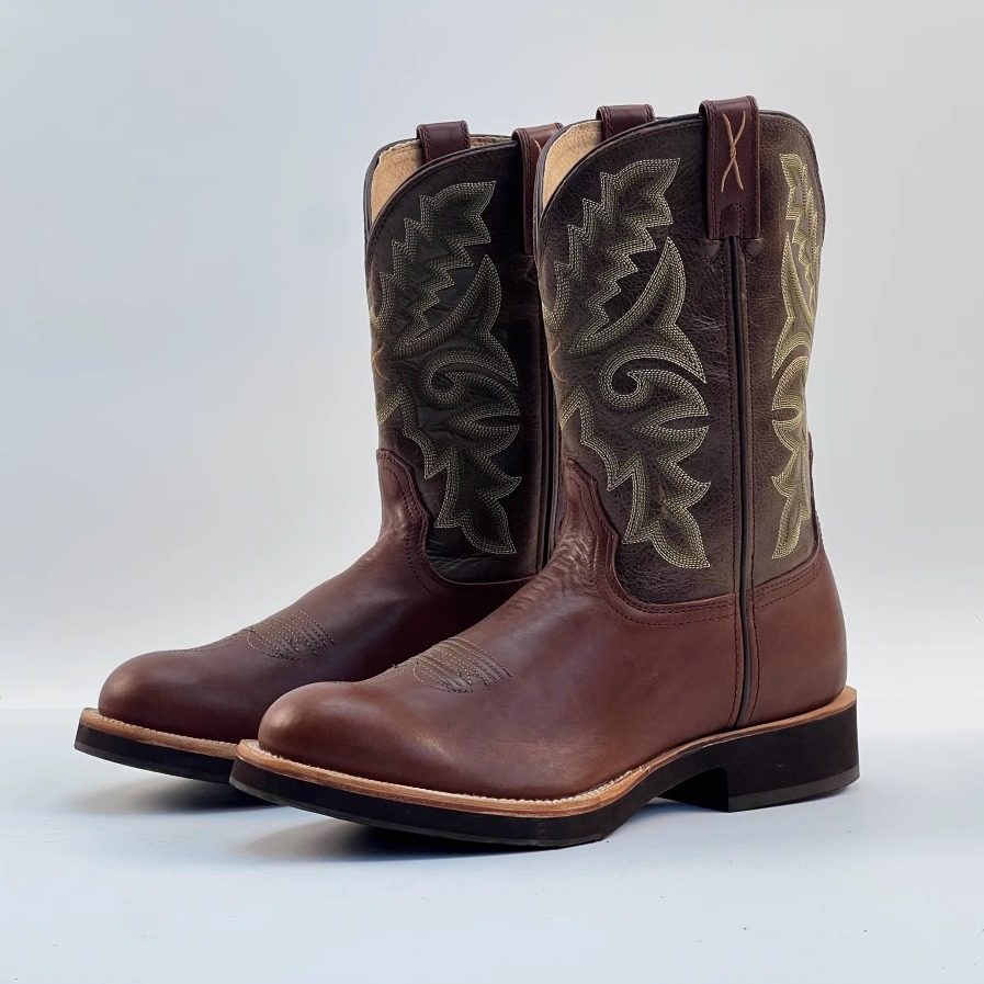 44-44.5码西部牛仔靴，刺绣套筒牛皮骑士马靴，穿上就是时尚焦点
