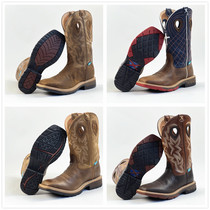 X New 39 Yard Bull Leather Waterproof Rider Boots Western Cowboy Boots Breathable a foot pedal sleeve Embroidered Men Boots