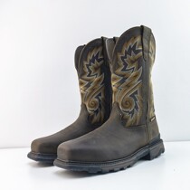 2022 large steel head cow leather male boots waterproof rider boots anti-slip goat head cowboy boots 39-46 yards