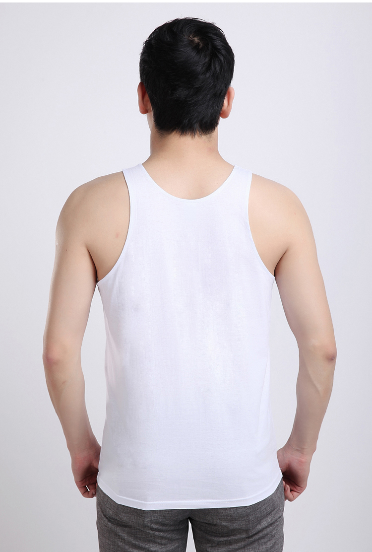 Đàn ông trung niên và già cotton cổ tròn tay áo ngắn màu rắn cộng với phân bón XL áo sơ mi cũ lỏng áo bố - Áo vest đồ lót nam
