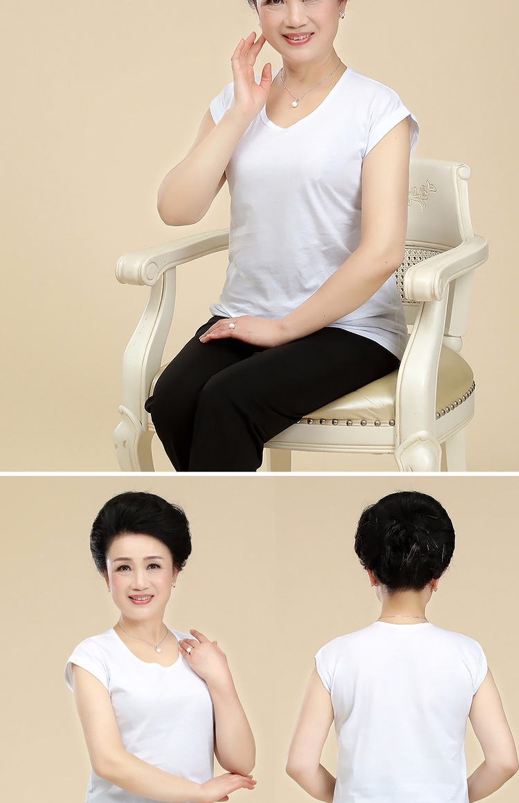 Áo nỉ nam trung niên và áo len nữ ngắn tay rộng rãi cho người phụ nữ bằng vải cotton không tay mùa hè cỡ lớn váy 2 dây