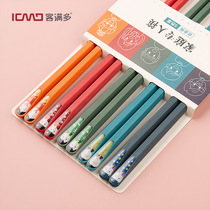 Japan-style Alloy Chopsticks Non-slip Pointed Family Split chopsticks One person One chopstick five color Dining 24 cm 5 Double Dress