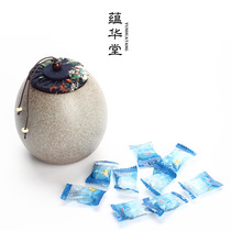 Ceramic tea pot Portable sealed storage small thickened moisture-proof half-kilogram retro Puer tea bulk white tea box