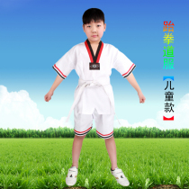 Taekwondo Costume Adult Children Summer Clothing Taekwondo Road Suit Pure Cotton Short Sleeves Polyester Cotton Short Sleeves Training Taekwondo Shorts