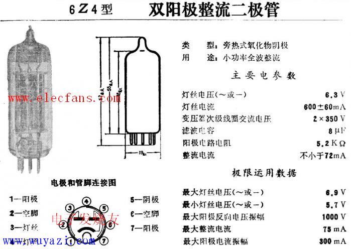 Beijing Shanghai Dawn Rectifier Vacuum Tube 6Z4 (6u4n )