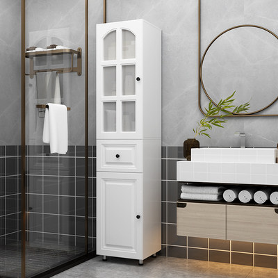 Custom powder room Floor-to-ceiling storage cabinet Bathroom corner cabinet Narrow cabinet Toilet side cabinet Side cabinet Corner slit cabinet