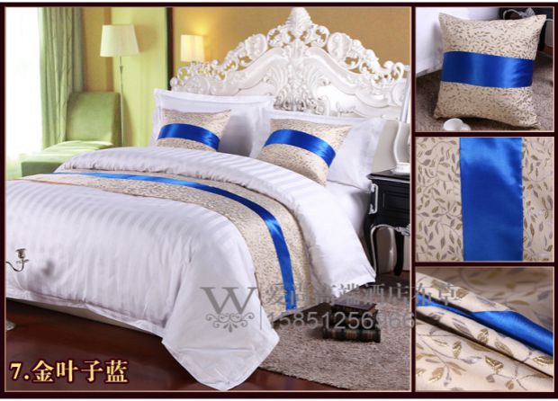 Khách sạn giường ngủ vải cao cấp khách sạn màu rắn khăn giường khách sạn giường ngủ cờ đuôi pad bảng cờ giường thảm trải giường cao cấp