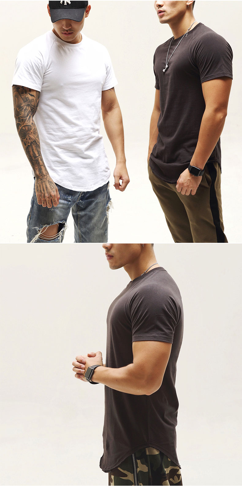 Áo thun thể thao nam màu rắn phong cách châu Âu và Mỹ mùa hè chạy áo khâu cotton đáy áo Slim tay áo ngắn thoáng khí áo tank