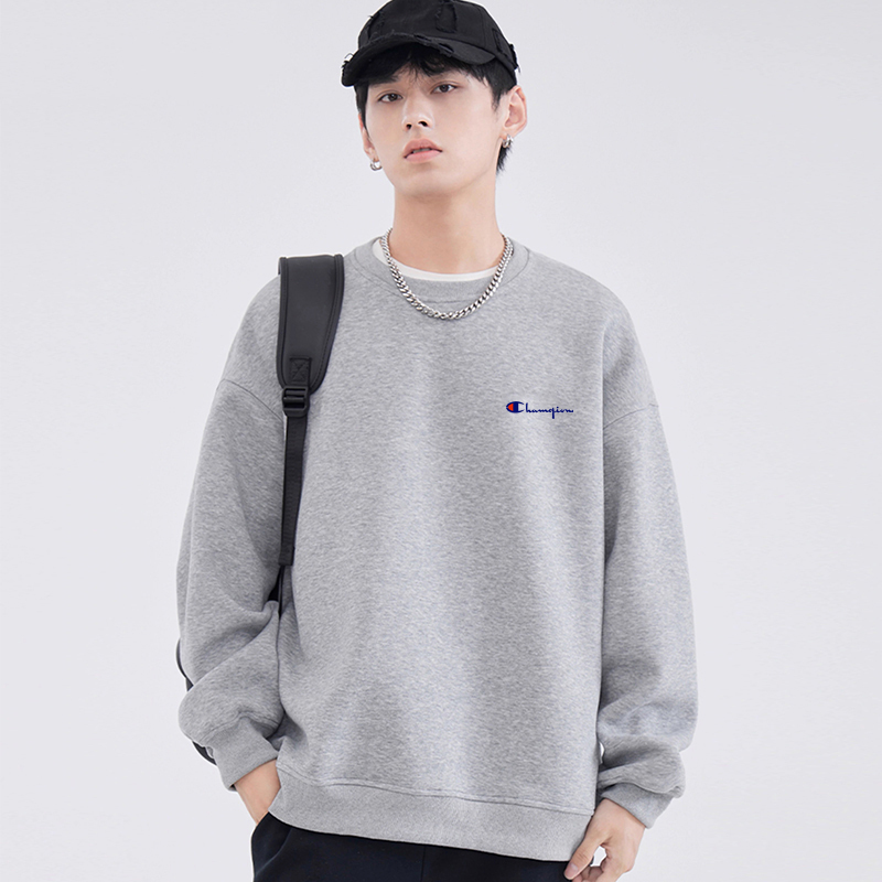 Outlet Spring and Autumn Crew Neck Sweatshirt for Men, Pure Cotton, Loose Fit, Base Layer, Plus Size, Oversized, for Big and Tall Men, Sports Top, Trendy