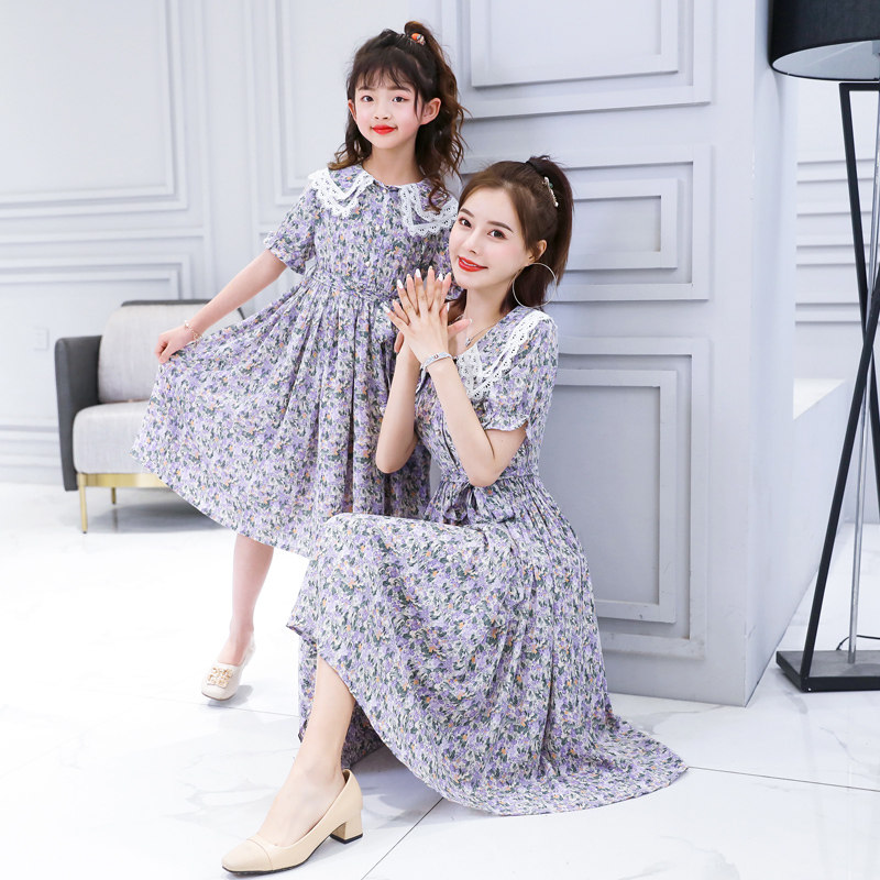 Parent-child wear mother and women's dress western style fashion summer dress 2022 new trendy seaside vacation beach skirt summer tide