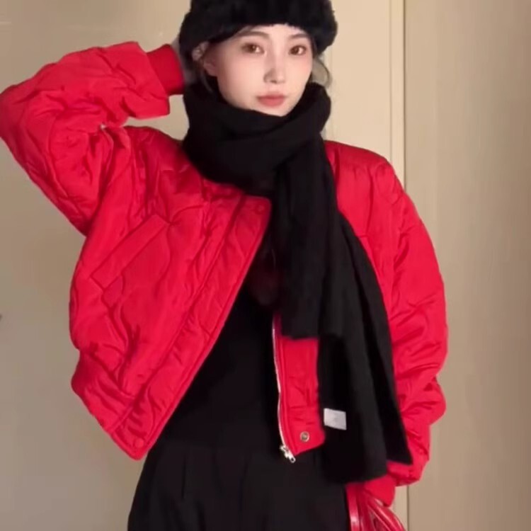 American Retro Motorcycle Pilot Jacket, down Cotton Jacket for Women, Winter Design, Short Padded Jacket, Baseball Jacket American Retro Motorcycle Pilot Jacket, down Cotton Jacket for Women, Winter Design, Short Padded Jacket, Baseball Jacket