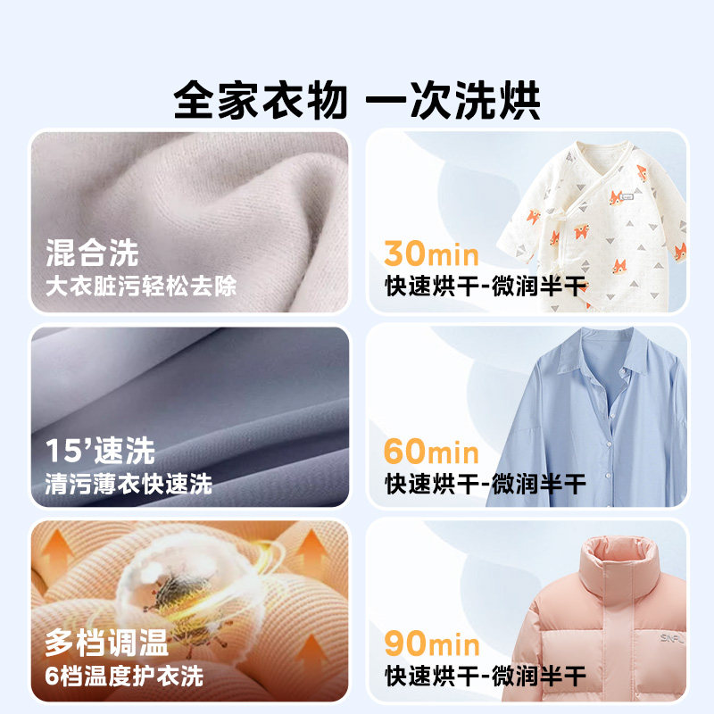 Midea 10kg Steam Sterilization Fully Automatic Household Drum Washing Machine for Rental Housing, Washing and Drying Integrated Dehydration V11F