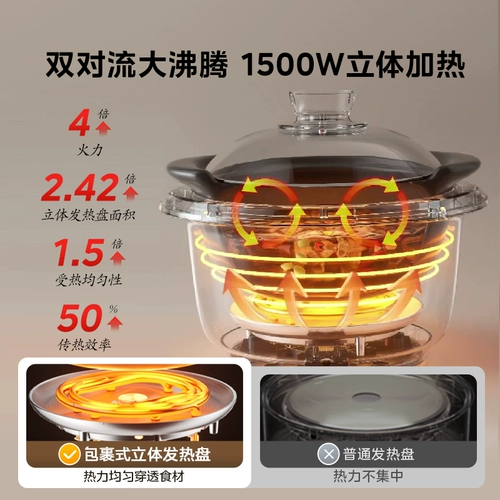 Электрическая кастрюля Midea, универсальная кастрюля для тушения, электрическая кастрюля с фиолетовым песком, кастрюля для приготовления супа, кастрюля для каши, бытовая полностью автоматическая керамическая электрическая кастрюля для тушения