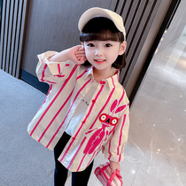 Girls shirts 2022 spring and autumn clothes new childrens foreign style baby tops long-sleeved thin cotton shirt CY