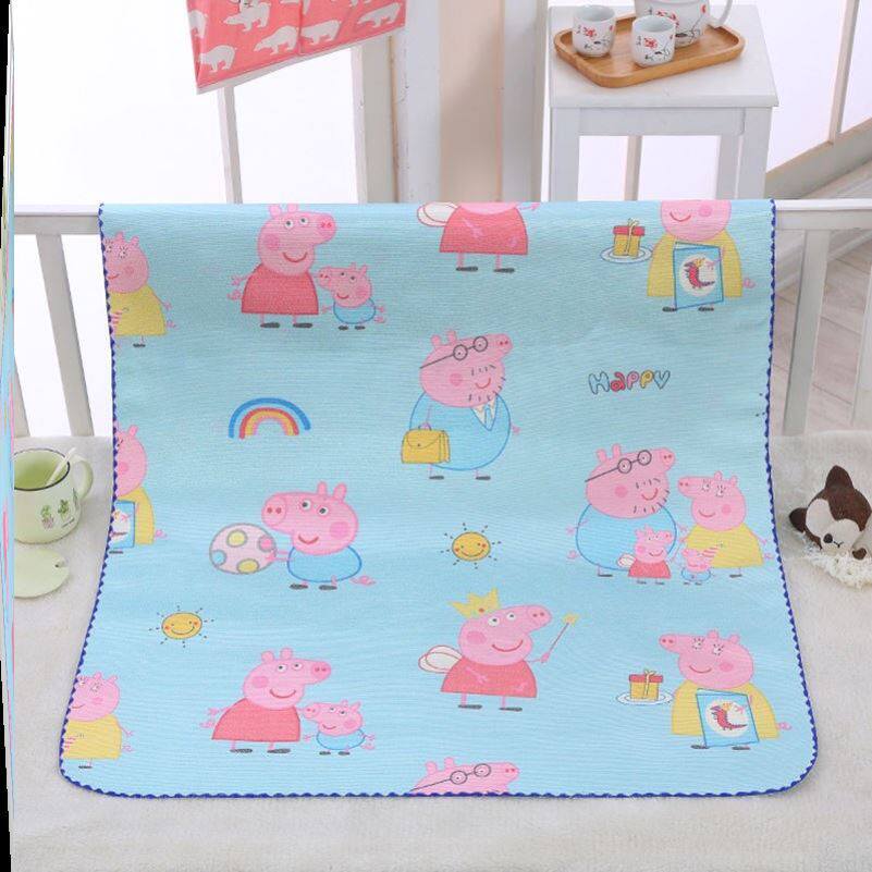 Ice Silk Cool Mat Summer Baby Baby Anti-Urine Mat Double Sided Available Waterproof Washable Breathable Ultra Slim Dual-use Crystal Suede