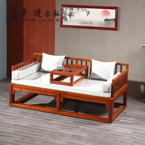 New Chinese Luohan bed mahogany simple push-pull bed hedgehog rosewood solid wood Zen sofa bed Luohan couch noble concubine bed