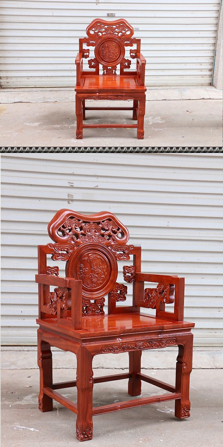 Gỗ gụ nội thất Gỗ gụ gỗ hồng mộc Zhongtang 4 mảnh đặt gỗ hồng sắc nguyên chất gỗ nguyên khối tám trường hợp bàn cổ tích Taishi kết hợp ghế - Bàn / Bàn 	bộ bàn ghế gỗ cổ điển	