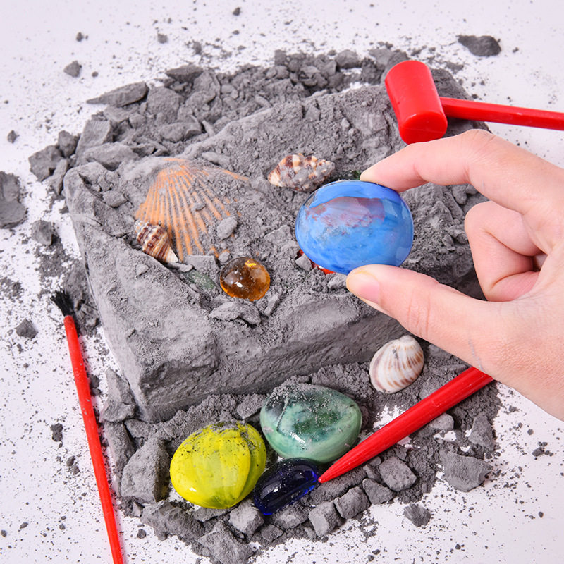 Children's archaeological excavation toy gemstone blind box pyramid handmade diy treasure crystal stone treasure hunting treasure digging diamond