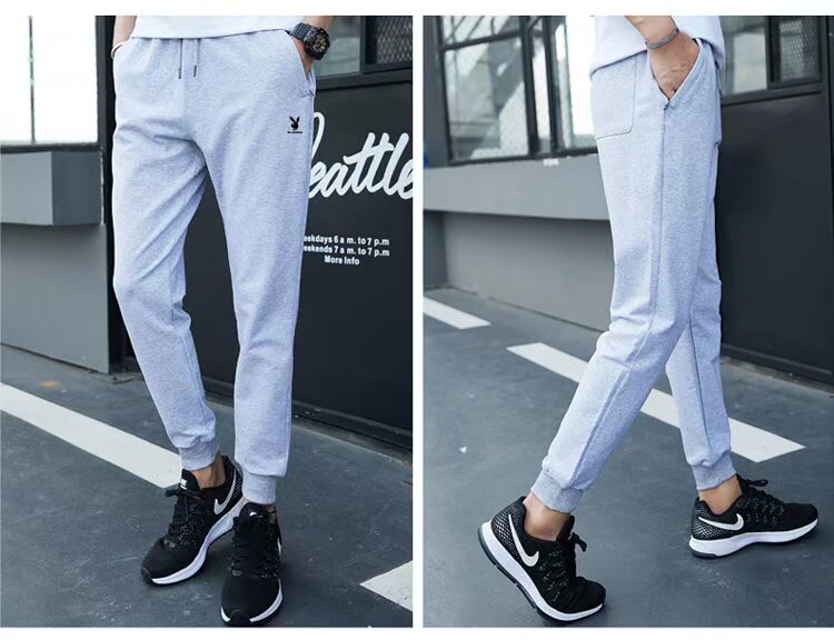 Quần thể thao Playboy quần nam mùa thu đông cộng với nhung dày cotton rộng kích cỡ lớn chạy quần âu nam quần áo nam hàng hiệu