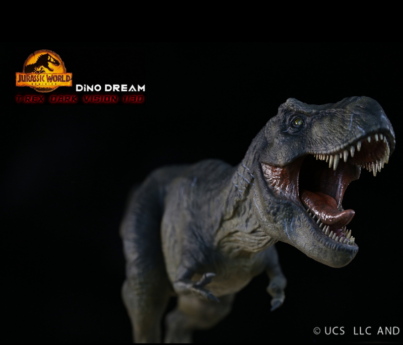 Officially Licensed Dinodream Jurassic World 3 Tyrannosaurus Rex Dark Night Tyrannosaurus Figure Dinosaur Model Statue