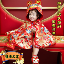 Guangzhou Hat Outside Girl Childrens Chinese Ancient Chinese Antique Handle Clothes Red Clothes