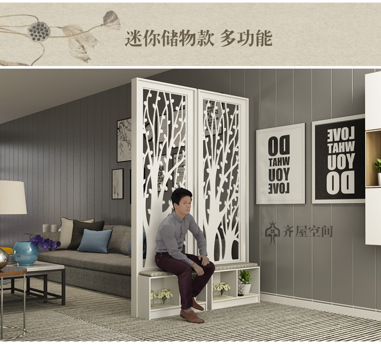 Vách ngăn nhỏ tủ mini phòng ngủ hiên vách ngăn tủ trang trí sáng tạo màn hình trang chủ cây tài lộc - Màn hình / Cửa sổ vách trang trí cầu thang