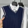 Sweater vest men's vest slim V-neck spring and autumn men's sleeveless vest sweater knitted jacket slim trend