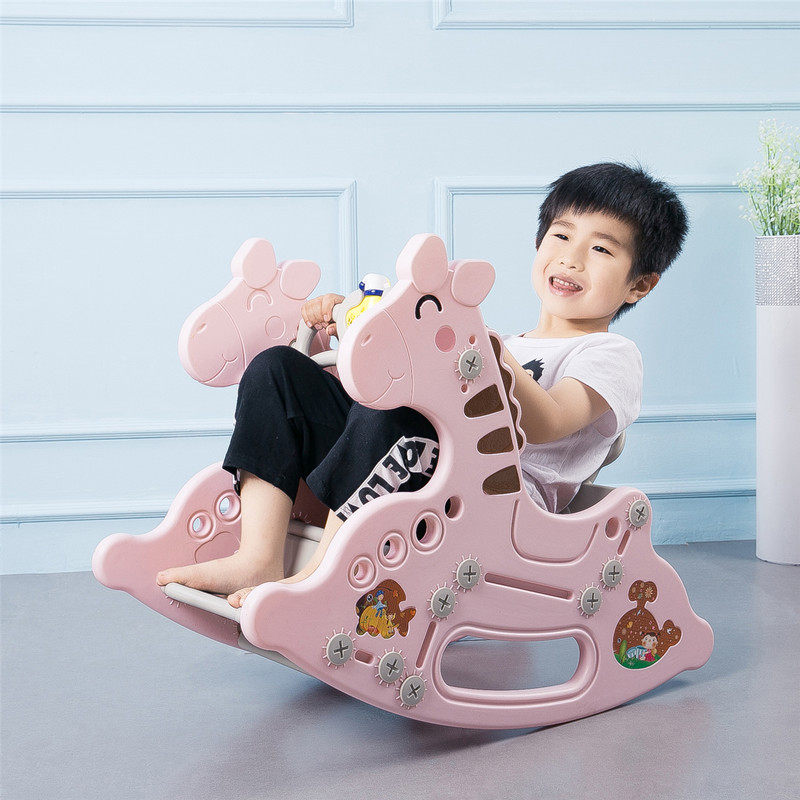 Baby Rocking Horse Plastic Music Baby Rocking Horse Large Number Thickened Children Indoor Rocking Chair Toys Birthday-Taobao