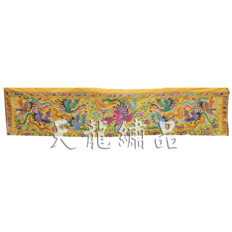 Tianlong embroidery plane embroidery nine phoenix peony sedan chair color door cross-link length 4 meters high 60 cm custom
