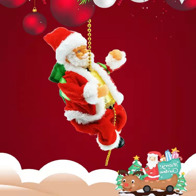 Christmas Decorations Gift Climbing Rope Santa electric children Toys Climbing Stairs for Elderly Gift Scene Placement-Taobao
