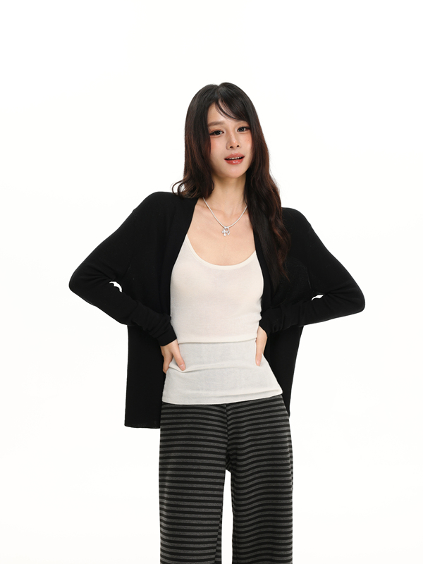 Byemypie【Minimalist Paper Figure】Early Autumn Slimming Knitted Cardigan Women's Casual Outfit Two-Piece Air Conditioning Shirt Byemypie【Minimalist Paper Figure】Early Autumn Slimming Knitted Cardigan Women's Casual Outfit Two-Piece Air Conditioning Shirt