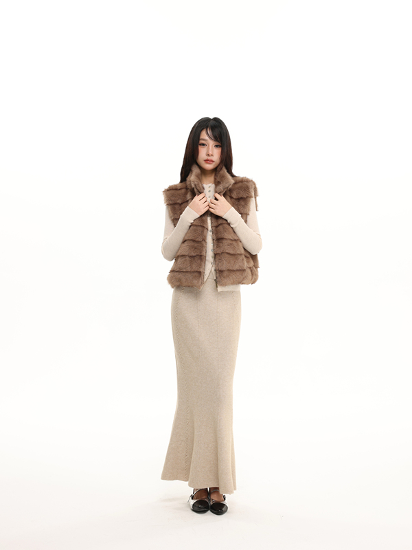 Byemypie【Miss Mermaid】Knitted Base Shirt for Women + Fishtail Skirt, Waist-Cinching and Hip-Hugging Skirt Two-Piece Set