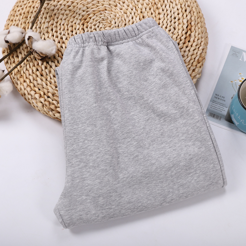 Đàn ông và phụ nữ ngủ quần cotton terry mùa thu và mùa đông rộng kích thước lớn thoải mái cao eo nhà quần rắn màu dày ấm áp quần thường quần tất nam