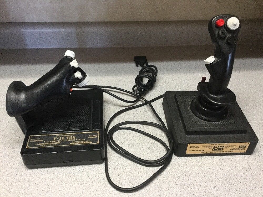 THRUSTMASTER FLIGHT STICK THRUSTMASTER F-22-PRO F-16 TQSTHROTTLE WITH CH FOOT RUDDER