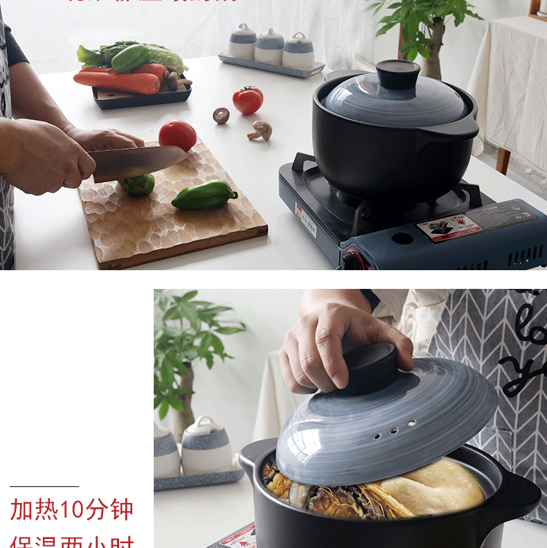 Unknown impression casserole stew household gas flame earth ceramic soup to heat soup pot size capacity