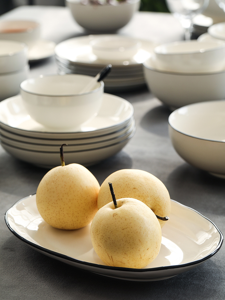 Unknown impression large Nordic tableware bowls of household rainbow such use microwave ceramic bowl dishes suit soup bowl of soup basin
