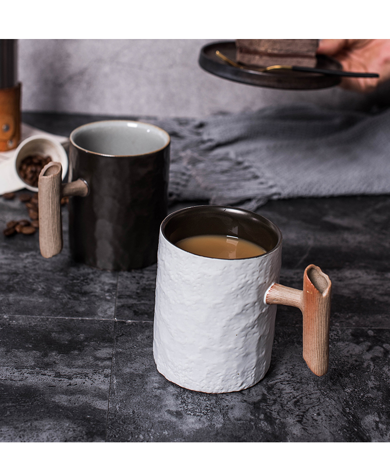Mark cup high - capacity ceramic cup children creative move retro unknown impression Japanese ceramic mugs